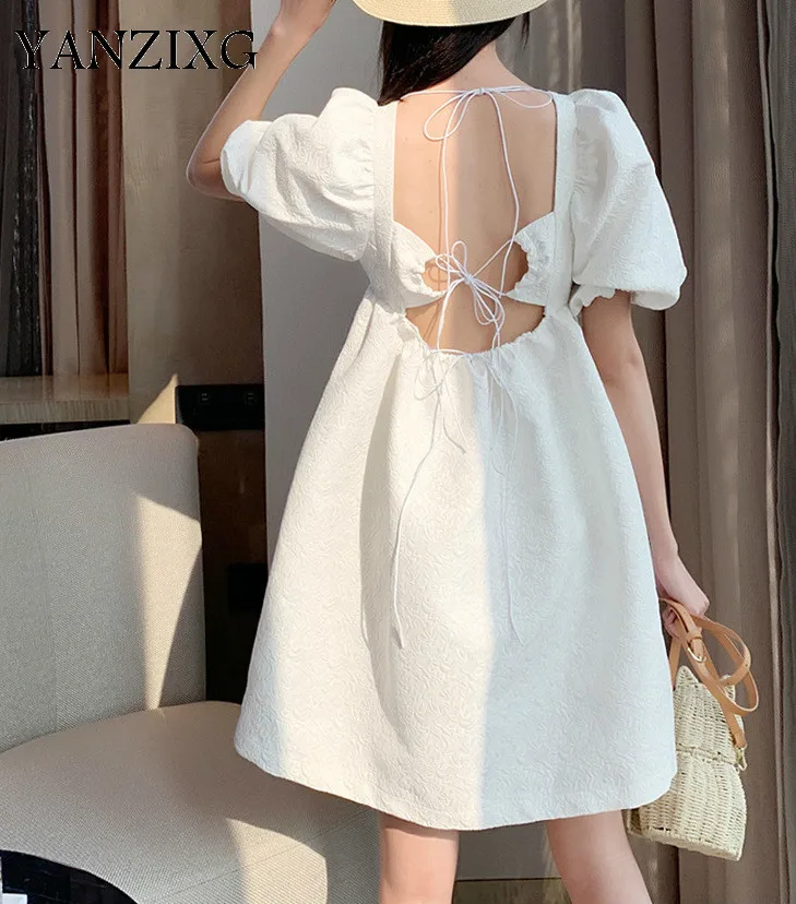 2019 New Summer Women Clothes Backless Sweet Cute Girl's Dress Straps Cournt Styles Puff Sleeves Female Vestido R574
2019 New Summer Women Clothes Backless Sweet Cute Girl's Dress Straps Cournt Styles Puff Sleeves Female Vestido R574