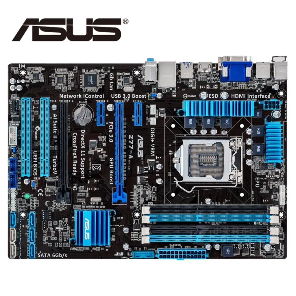LGA1155 DDR3 Z77 для ASUS A 100% оригинальная материнская плата USB 3 32G Z77A десктопная SATA III PCI E X16