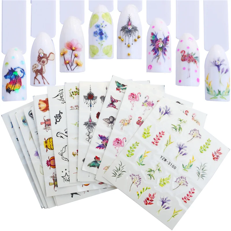 WUF 12PCS Nail Water Sticker Decals Mix Lace Flower Flamingo Animal Full Wraps Nail Tattoo Adhesive Manicure Decor Tips Set
WUF 12PCS Nail Water Sticker Decals Mix Lace Flower Flamingo Animal Full Wraps Nail Tattoo Adhesive Manicure Decor Tips Set