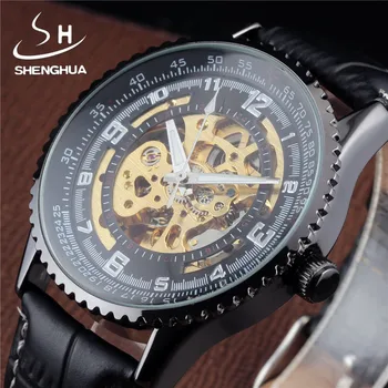 Automatic Watches Men Top Luxury Brand Shenhua Gear Case Skeleton Hour Dial Leather Strap Steampunk Mechanical Mens Wristwatches
Automatic Watches Men Top Luxury Brand Shenhua Gear Case Skeleton Hour Dial Leather Strap Steampunk Mechanical Mens Wristwatches