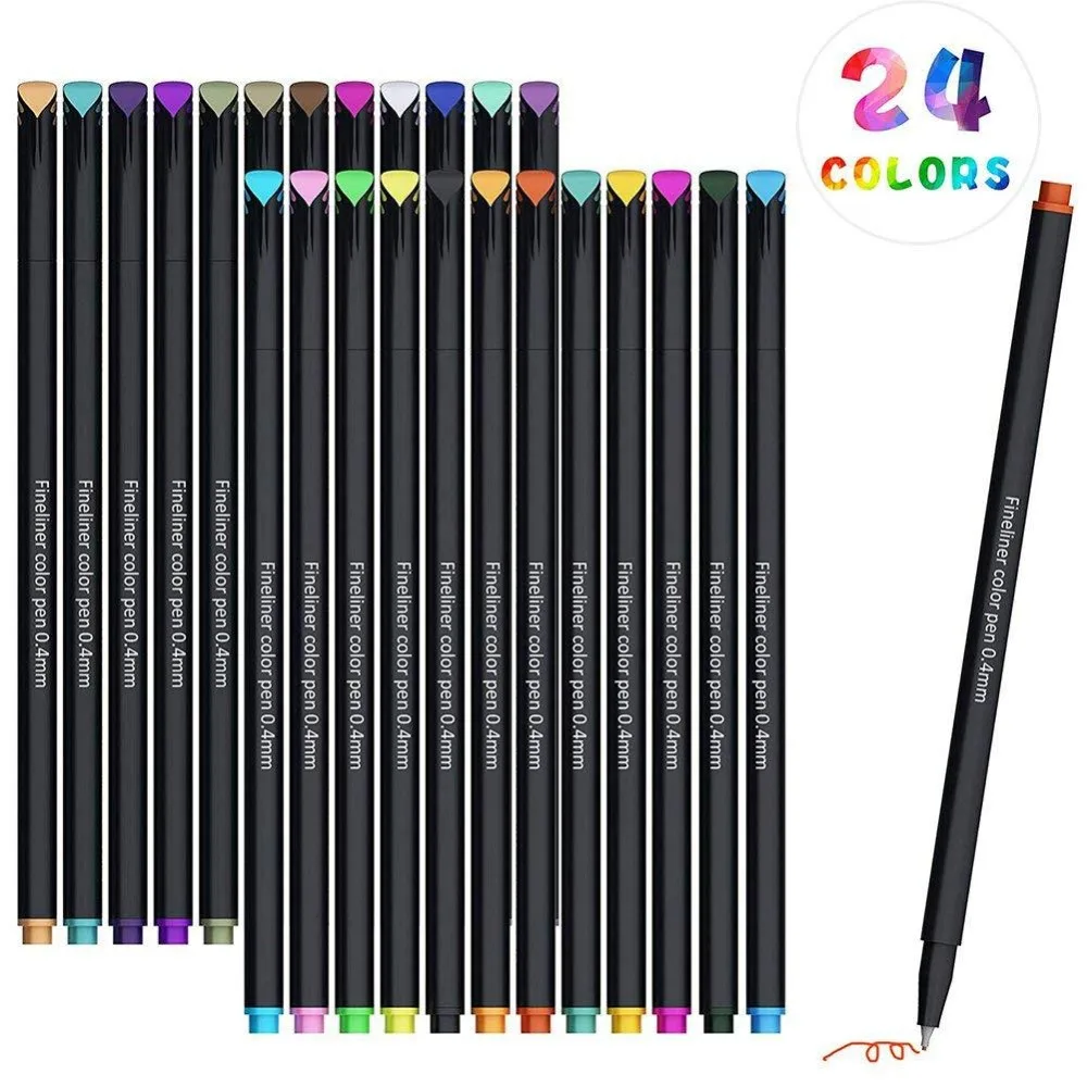 24 Colors Fine Liner Pen Set Art Marker Drawing Colorful Liquid-Ink Pens Creative Painting Pens Stationery School Supplies Hook
24 Colors Fine Liner Pen Set Art Marker Drawing Colorful Liquid-Ink Pens Creative Painting Pens Stationery School Supplies Hook