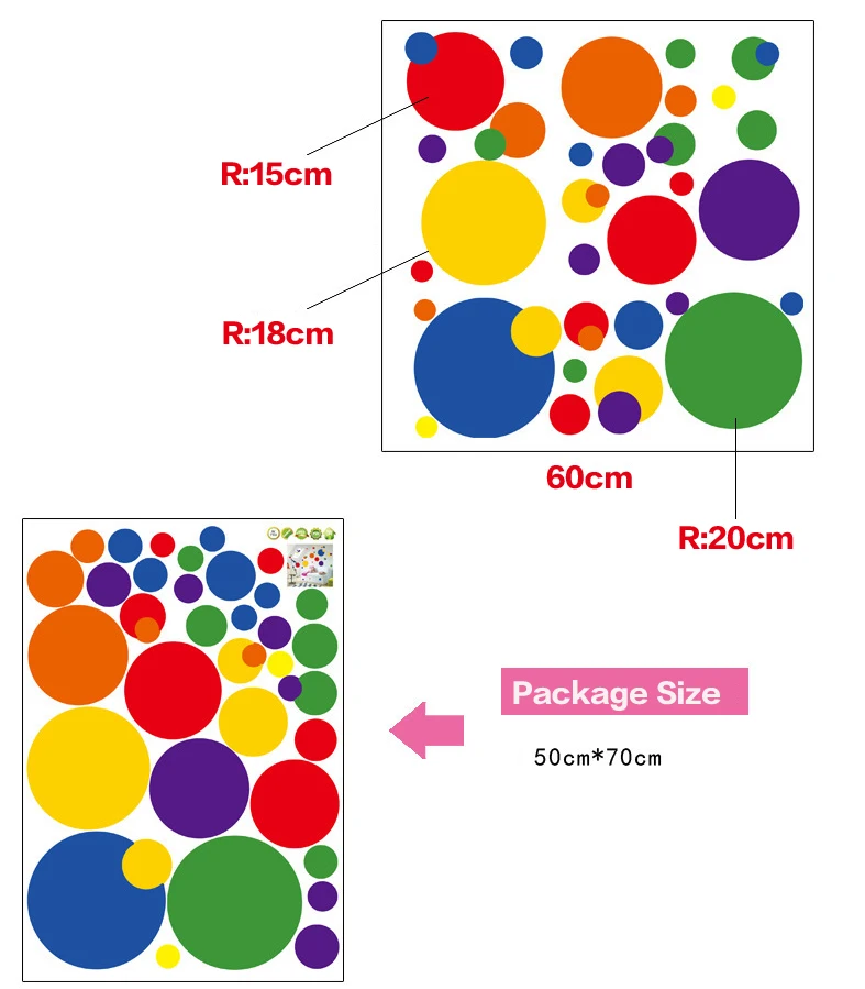 Colored Circles Wall Sticker Colored Circles Wall Sticker