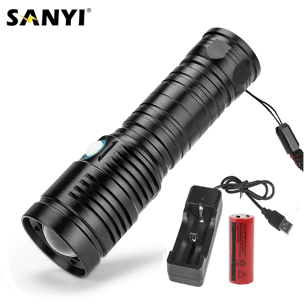 4 Modes LED Flashlight USB Rechargeable Tactical Flashlights Zoomable Focus Torch Waterproof Camping Lanterna Use 26650 Battery
4 Modes LED Flashlight USB Rechargeable Tactical Flashlights Zoomable Focus Torch Waterproof Camping Lanterna Use 26650 Battery