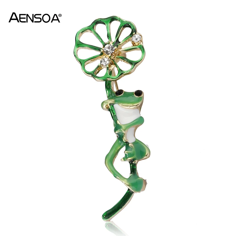 AENSOA Cute Lotus Leaf Frog Brooches For Women Collar Hat Scarf Pin Trendy Metal Green Color Animal Brooch Jewelry Accessories
AENSOA Cute Lotus Leaf Frog Brooches For Women Collar Hat Scarf Pin Trendy Metal Green Color Animal Brooch Jewelry Accessories