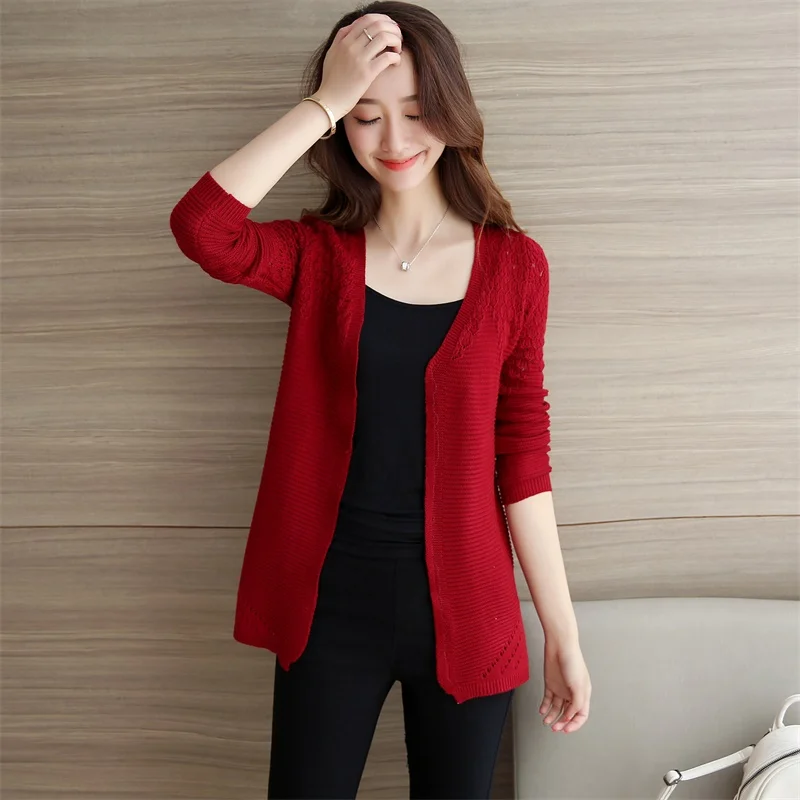 2019 spring and autumn new style Women's Middle and long knit knitted cardigan Casual Full V-Neck Women's coat female sweater
2019 spring and autumn new style Women's Middle and long knit knitted cardigan Casual Full V-Neck Women's coat female sweater