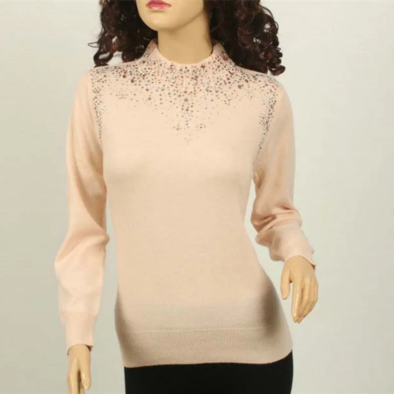 specials large size 100%goat cashmere women's basics sweater pullover half-high collar diamond sequins S-5XL
specials large size 100%goat cashmere women's basics sweater pullover half-high collar diamond sequins S-5XL