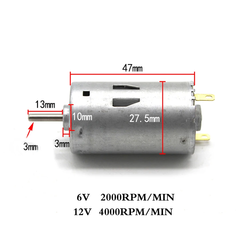 Circular shaft 395 motor High torque 6V 2000PRM 12V 4000RPM DC micro motor high torque model DIY iron back cover motor
Circular shaft 395 motor High torque 6V 2000PRM 12V 4000RPM DC micro motor high torque model DIY iron back cover motor