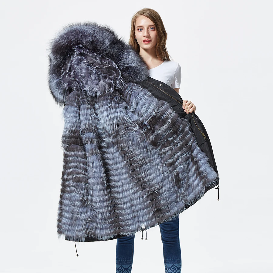 New silver fox fur parka coat women knitted silver fox fur lined parkas black winter thick real fur coat warm female outerwear
New silver fox fur parka coat women knitted silver fox fur lined parkas black winter thick real fur coat warm female outerwear