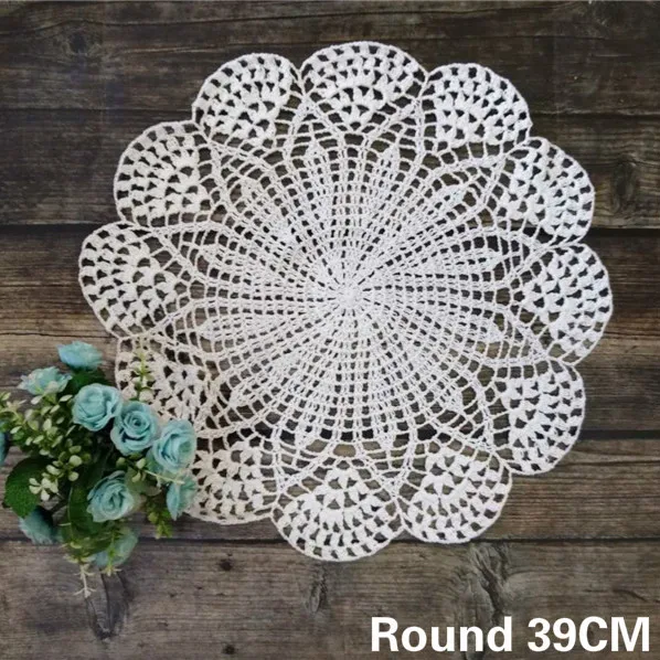 39CM Round Luxury Cotton Table Place Mat Cloth Lace Crochet Christmas Placemat Coaster Kitchen Wedding Doily Coaster Mat Pad
39CM Round Luxury Cotton Table Place Mat Cloth Lace Crochet Christmas Placemat Coaster Kitchen Wedding Doily Coaster Mat Pad