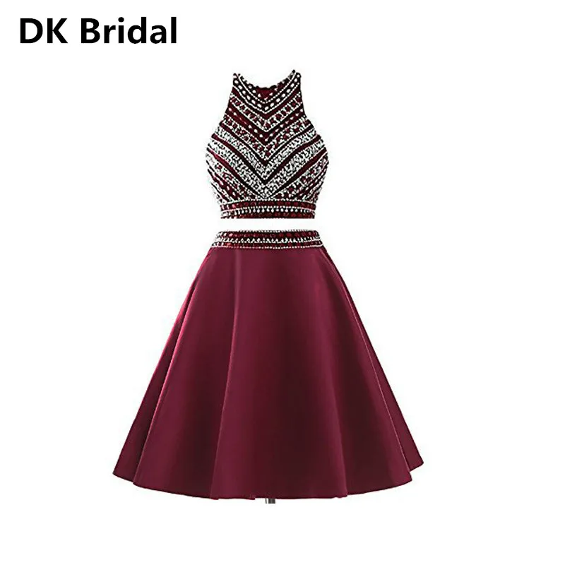Real Sample Sequined Burgundy 2 Piece Short Prom Dresses Satin Knee Length Homecoming Dress Imported Sexy Party Gala Gown 2019
Real Sample Sequined Burgundy 2 Piece Short Prom Dresses Satin Knee Length Homecoming Dress Imported Sexy Party Gala Gown 2019