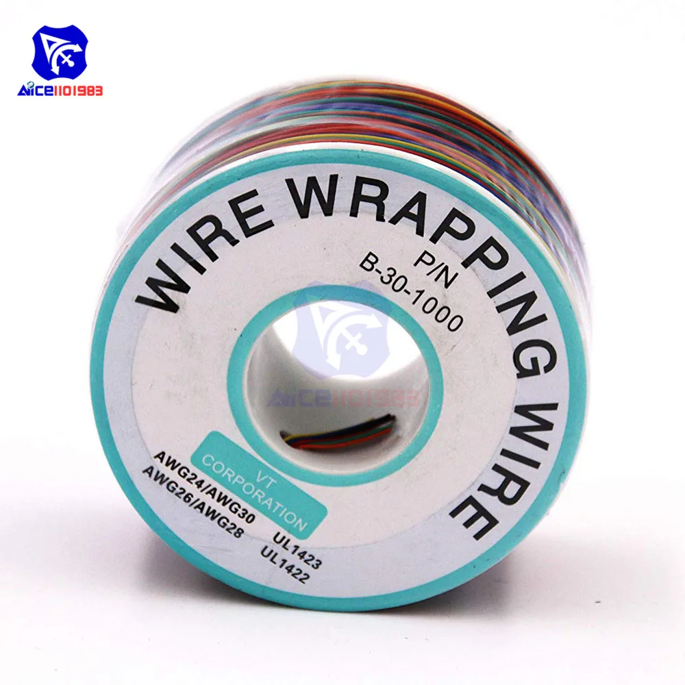 B-30-1000 UL1423 Colored Insulation Cable 250M 30 AWG 8-Wire 0.25mm Copper Core Test Wrapping Wire Tinned Copper Solid Wire Line
B-30-1000 UL1423 Colored Insulation Cable 250M 30 AWG 8-Wire 0.25mm Copper Core Test Wrapping Wire Tinned Copper Solid Wire Line