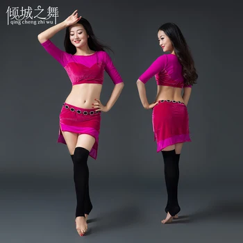 Women Belly Dance Suit Velvet Half Sleeves top+Short Skirt 2pcs Belly Dance Set Lady Dance Clothes For lady Gilrs ZM153
Women Belly Dance Suit Velvet Half Sleeves top+Short Skirt 2pcs Belly Dance Set Lady Dance Clothes For lady Gilrs ZM153