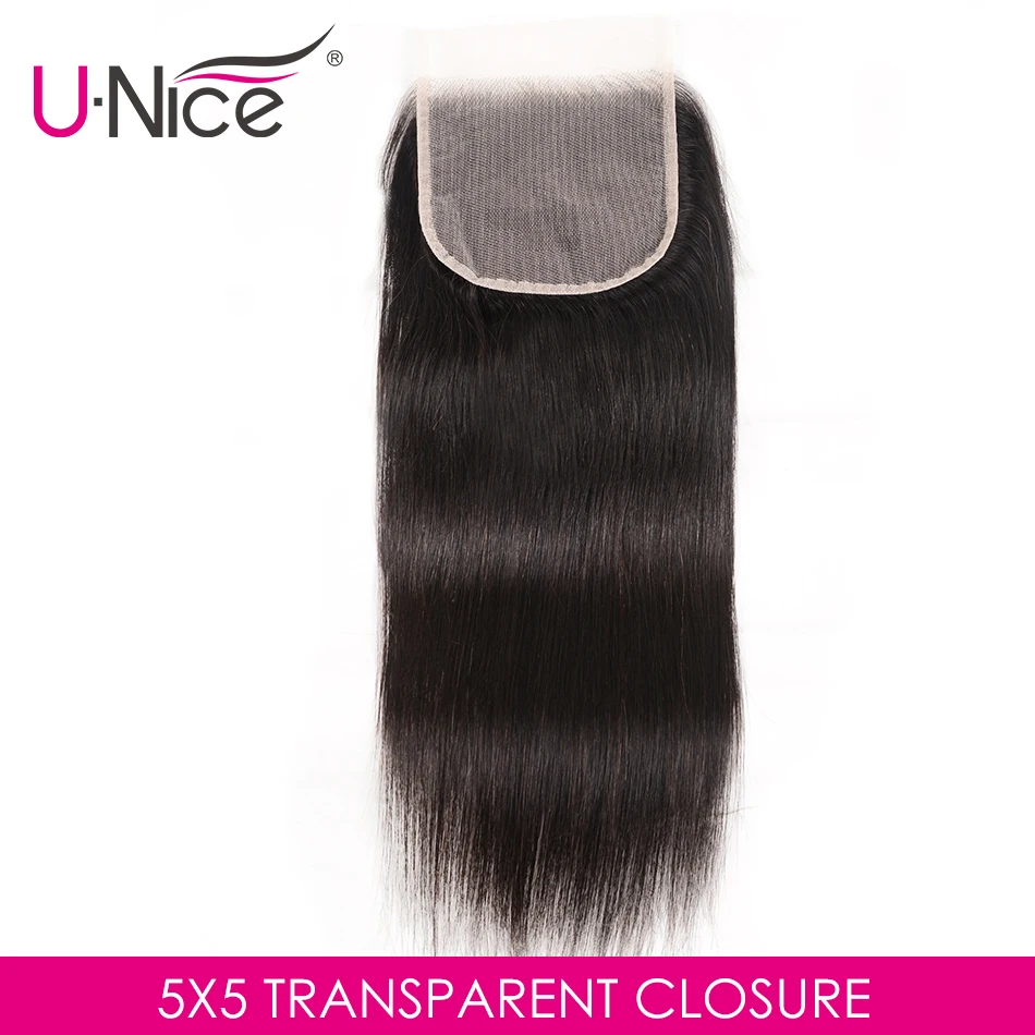 Transparent Lace Closure 5x5 Brazilian Straight hair Pre Plucked Lace Closure Remy Unice Human Hair Natural Color Black
Transparent Lace Closure 5x5 Brazilian Straight hair Pre Plucked Lace Closure Remy Unice Human Hair Natural Color Black