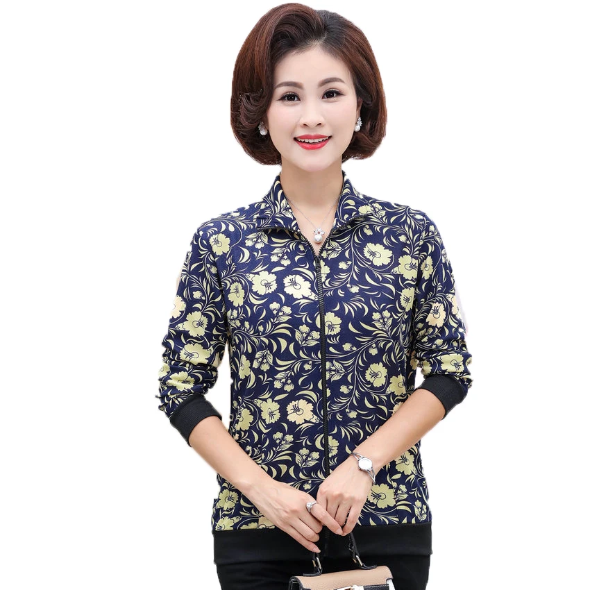 Women Autumn Casual Short Coat Red Blue Flower Pattern Jackets Woman Turn Down Collar Outerwear Spring Coat Mother Clothings 4XL
Women Autumn Casual Short Coat Red Blue Flower Pattern Jackets Woman Turn Down Collar Outerwear Spring Coat Mother Clothings 4XL