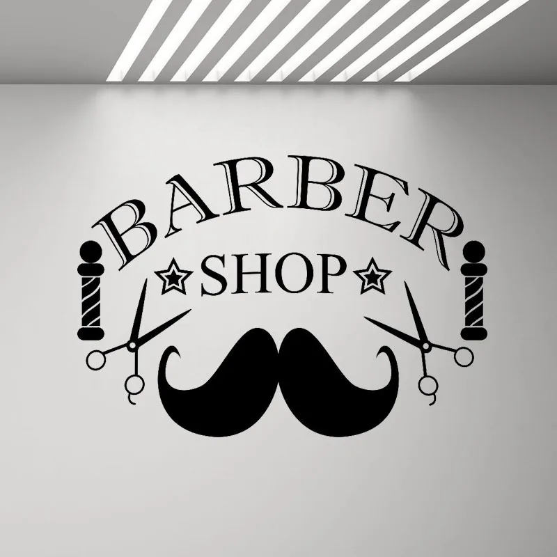Barber Shop Sign Wall Decal Hairdresser Salon Wall Window Decor Stickers Posters Mustache Scissors Removable Wallpaper Mural G99
Barber Shop Sign Wall Decal Hairdresser Salon Wall Window Decor Stickers Posters Mustache Scissors Removable Wallpaper Mural G99