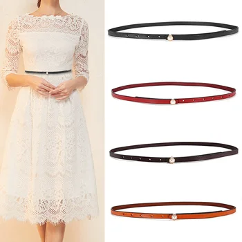 2019 Female Dress Belt Skinny Strap Designer Women's Belt Women Genuine Leather Belts Gold Pearl Buckle Fashion Waistband
2019 Female Dress Belt Skinny Strap Designer Women's Belt Women Genuine Leather Belts Gold Pearl Buckle Fashion Waistband