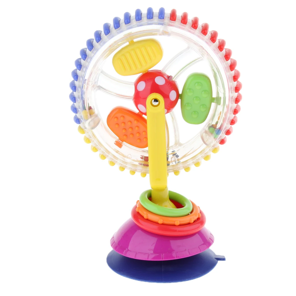 Plastic Spinning Ferris Wheel Windmill Toy for Baby and Infant, Suction Cup Design, Suitable for Stroller, Desk Chair Playing Plastic Spinning Ferris Wheel Windmill Toy for Baby and Infant, Suction Cup Design, Suitable for Stroller, Desk Chair Playing