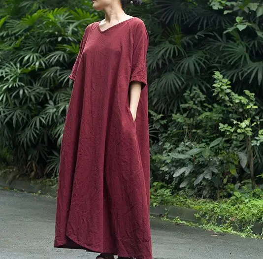 Free shipping original new short-sleeved cotton hemp women's super-loose long paragraph dress S207
Free shipping original new short-sleeved cotton hemp women's super-loose long paragraph dress S207
