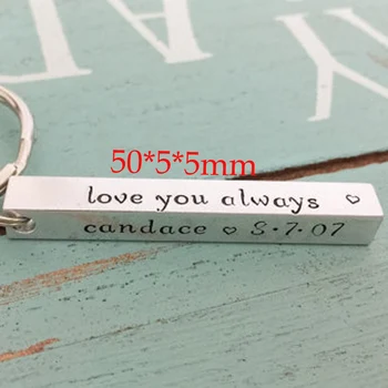 Love You Always Custom Stainless Steel Keychain Bar Keychain Fashion Engraved 4 Sides Jewelry For Lover Couple Jewelry Gift
Love You Always Custom Stainless Steel Keychain Bar Keychain Fashion Engraved 4 Sides Jewelry For Lover Couple Jewelry Gift