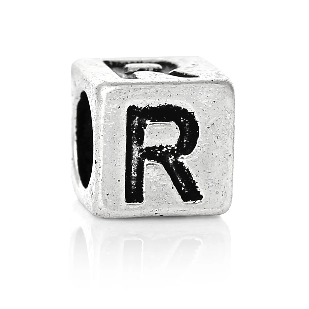 DoreenBeads 20 шт серебряный цвет Алфавит/буква "R" амулеты Бусины Подходят