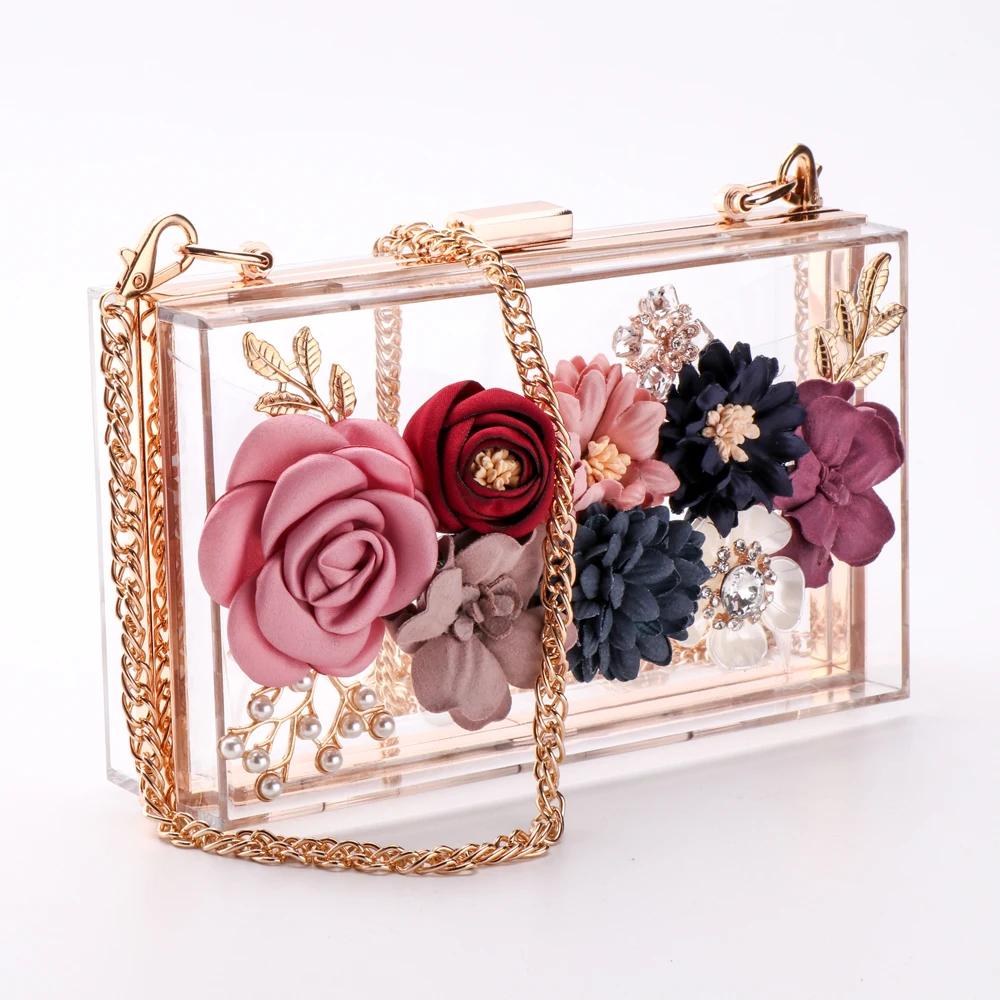 Flowers Clutch Original Designs Beautiful Clear Hard Box Evening Handbags Women Party Date Wedding Bride Graceful Purse Hot Sale
Flowers Clutch Original Designs Beautiful Clear Hard Box Evening Handbags Women Party Date Wedding Bride Graceful Purse Hot Sale