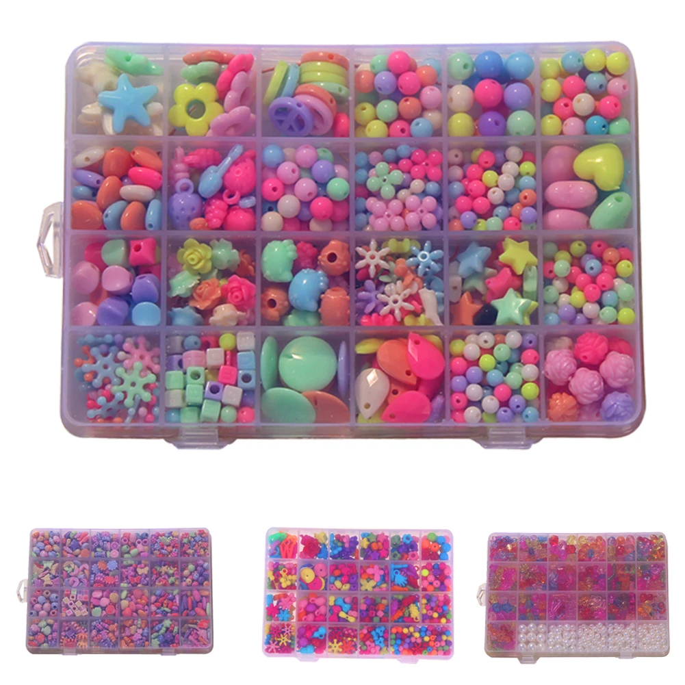 Accessory - Assorted Plastic Acrylic Bead Kit Accessories DIY Bracelets Toys Jewelry Making Bead Kit