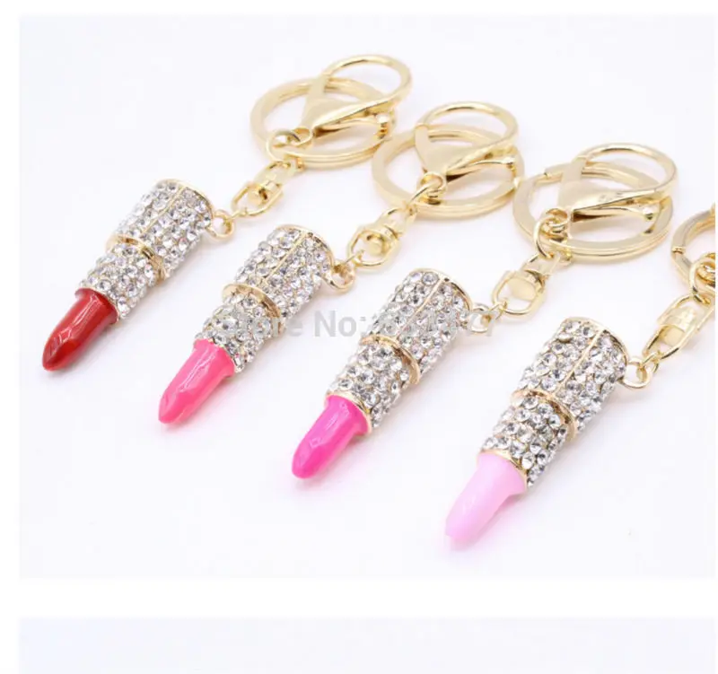 Free Shipping 5 Color Zinc alloy Crystal Rhinestone Lipstick Key Chain Personalized Car Keychain Women Fashion Trendy Key Rings
Free Shipping 5 Color Zinc alloy Crystal Rhinestone Lipstick Key Chain Personalized Car Keychain Women Fashion Trendy Key Rings