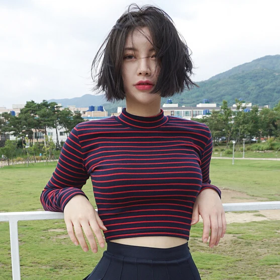 YouGeMan Tee Shirt Femme 2019 Spring Korean Ulzzang Harajuku Short Style Long Sleeve Crop Top Striped Turtleneck Women T-shirt
YouGeMan Tee Shirt Femme 2019 Spring Korean Ulzzang Harajuku Short Style Long Sleeve Crop Top Striped Turtleneck Women T-shirt