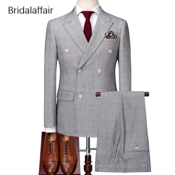 KUSON Terno Masculino Mens Suits 3 Piece For Wedding Slim Fit Prom Grey Plaid Men Suit Set Groom Tuxedo 2018 (Jacket+Pants+Vest) 
KUSON Terno Masculino Mens Suits 3 Piece For Wedding Slim Fit Prom Grey Plaid Men Suit Set Groom Tuxedo 2018 (Jacket+Pants+Vest)