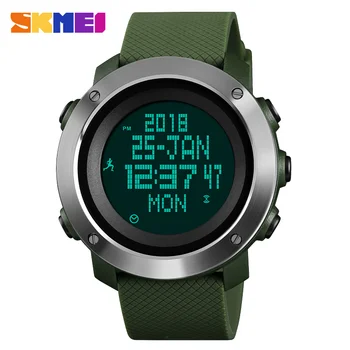 

SKMEI Men Watch World Time Compass Sports Watches Pressure Pedometer Stopwatch Calorie LED Digital Watches Relogio Masculino