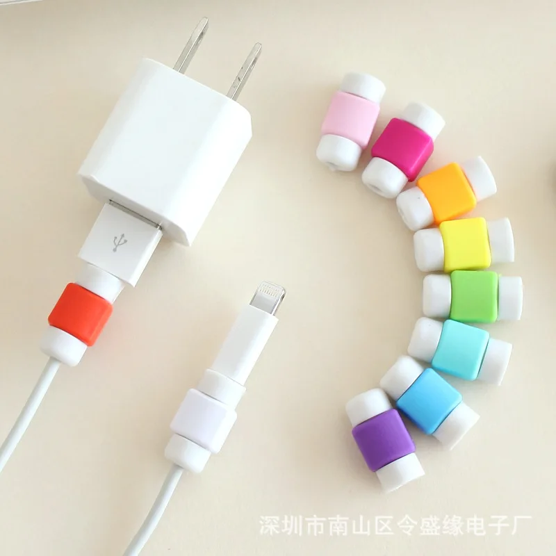 

10pcs/lot USB Charging Data Cable Protector Colorful Earphones Cover For iPhone 4 5 6 7 Cord Protective Phone Cable Saver