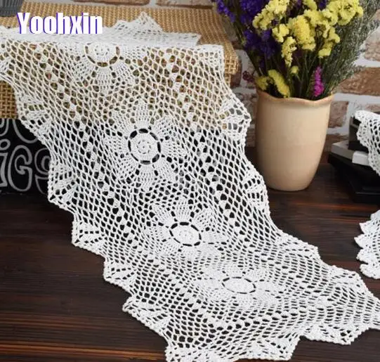 Modern lace white table runner flag cloth cover cotton crochet floral placemat tea coffee bed tablecloth party wedding decor
Modern lace white table runner flag cloth cover cotton crochet floral placemat tea coffee bed tablecloth party wedding decor