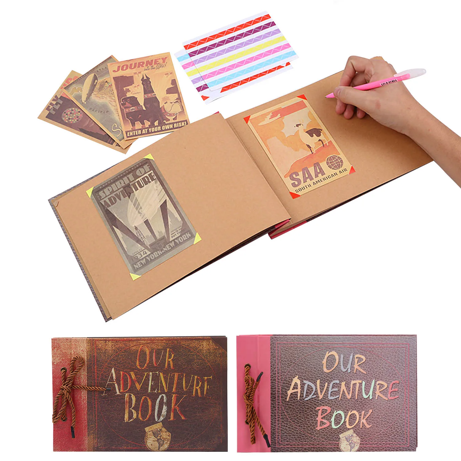 40 Sheets Our Adventure Book Handmade DIY Family Scrapbook Photo Album with 2 Sheets Corner Stickers 3pcs Postcards
40 Sheets Our Adventure Book Handmade DIY Family Scrapbook Photo Album with 2 Sheets Corner Stickers 3pcs Postcards