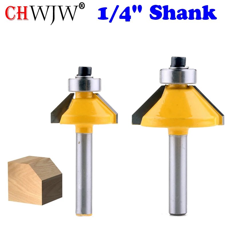 1pcs 1/4" Shank Chamfer Cutter Router Bits for wood Horse Nose Bit 45 Deg CNC Woodworking Tools two Flute endmill
1pcs 1/4" Shank Chamfer Cutter Router Bits for wood Horse Nose Bit 45 Deg CNC Woodworking Tools two Flute endmill