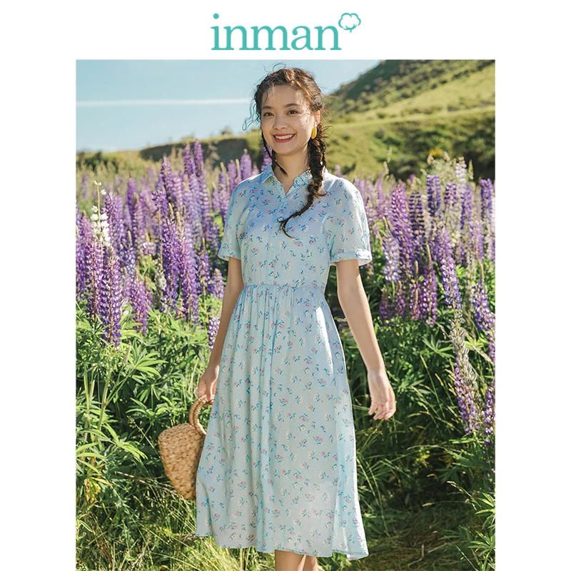 INMAN 2019 Summer New Arrival Turn Down Collar Short Sleeve Elastic Waist A-line Literary Wave Point Floral Women Dress
INMAN 2019 Summer New Arrival Turn Down Collar Short Sleeve Elastic Waist A-line Literary Wave Point Floral Women Dress