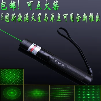 

Hot! High Power Burning green laser pointers mw Powerful 532nm led LAZER focusable burn match,pop balloon,sd laser 303+safe key