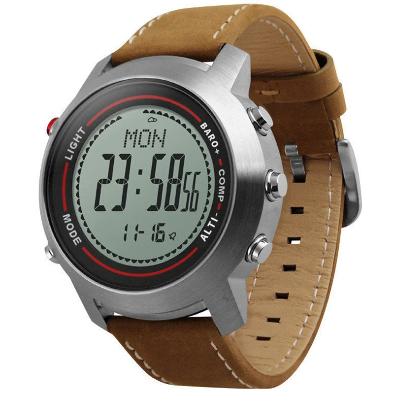 Men's Fashion Sports Watches Multi-Function Full Steel Dial Mountaineer Leather Band Watch Altimeter Barometer Thermometer
Men's Fashion Sports Watches Multi-Function Full Steel Dial Mountaineer Leather Band Watch Altimeter Barometer Thermometer