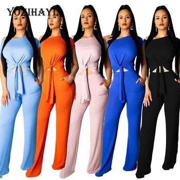 YOZIHAYL Fashion casual diagonal collar wide leg pants suit women's clothing 
YOZIHAYL Fashion casual diagonal collar wide leg pants suit women's clothing