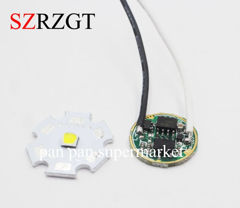 

CREE 10W XPL XP-L V5 V6 Led Emitter Light WHITE Diode Chip 20MM Aluminum PCB+Input 16mm 3.7V LED driver