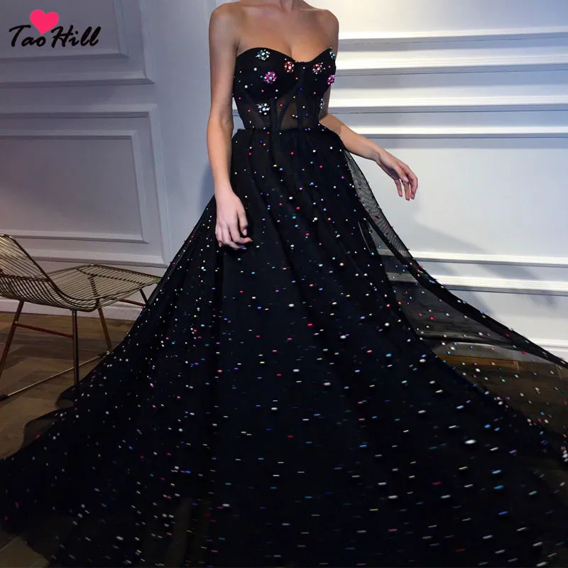 TaoHill Amazing 2018 High-end Strapless Sweetheart A-line Crystals Colorful Pearls Black Bridesmaid Dress with Pocket Inside
TaoHill Amazing 2018 High-end Strapless Sweetheart A-line Crystals Colorful Pearls Black Bridesmaid Dress with Pocket Inside