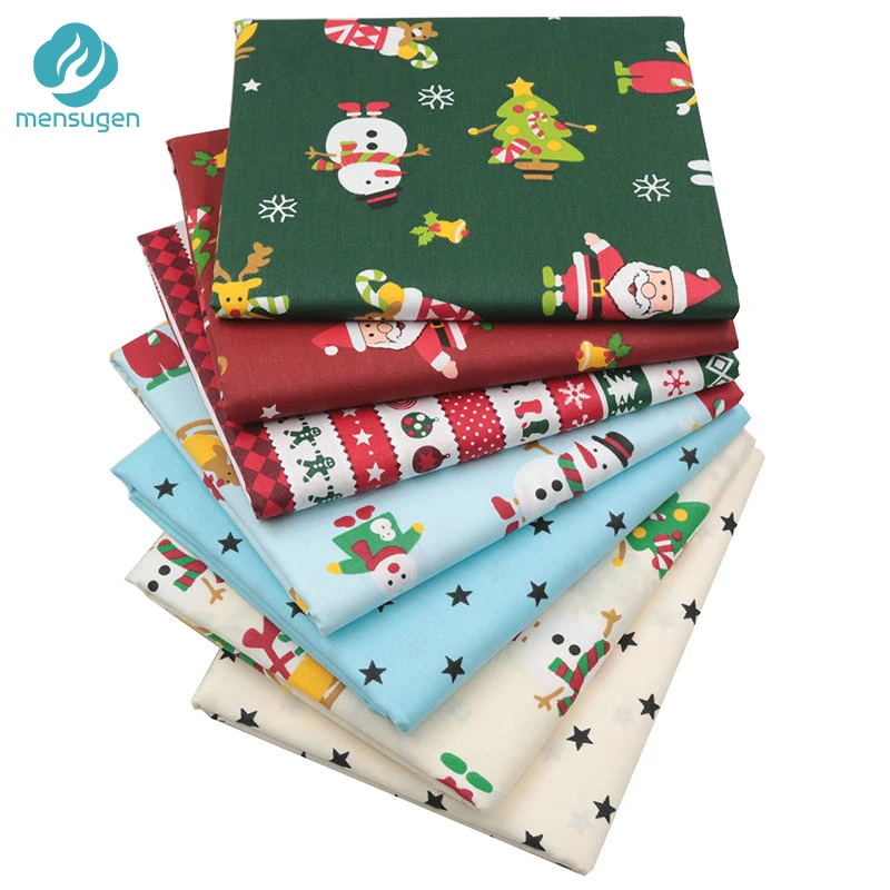 New Mensugen 7pcs/lot 40*50cm Cotton Christmas Fabric for Patchwork Quilting DIY Handmade Cloth Tissue Decoration Material
New Mensugen 7pcs/lot 40*50cm Cotton Christmas Fabric for Patchwork Quilting DIY Handmade Cloth Tissue Decoration Material