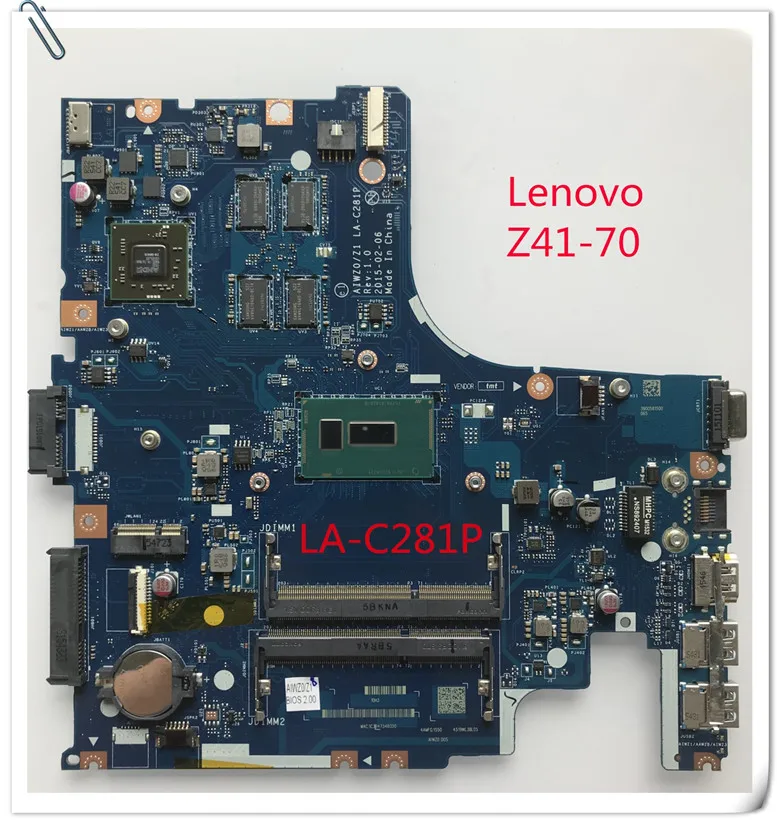 Для Ideapad Z41-70 Материнская плата ноутбука AIWZ0/Z1 LA-C281P SR23Y I5-5200U с графический