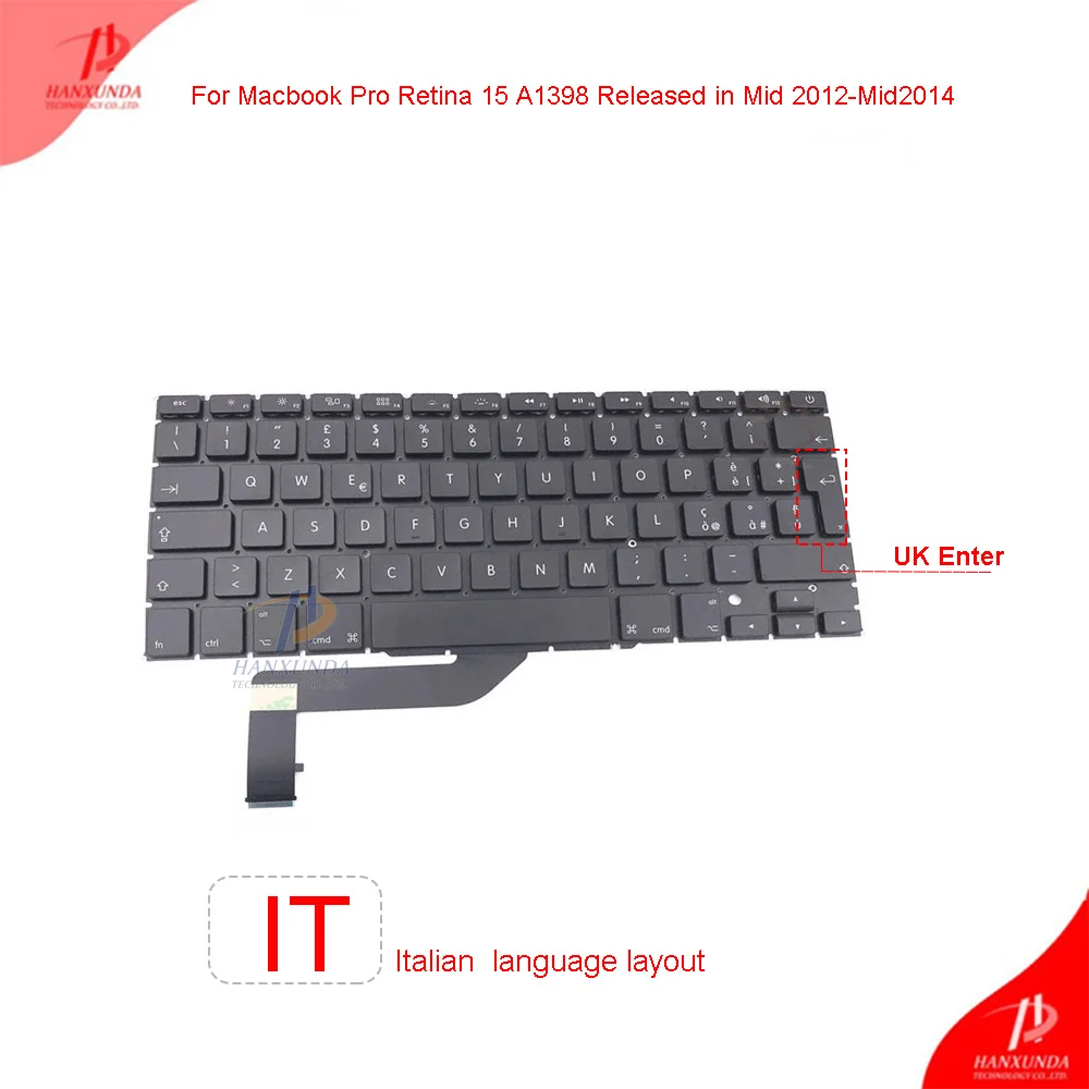 Original new Laptop Built-in keyboard for the 15" MacBook Pro Retina A1398 released in 2013-2015 IT Italian Version replacement
Original new Laptop Built-in keyboard for the 15" MacBook Pro Retina A1398 released in 2013-2015 IT Italian Version replacement