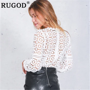 RUGOD Hollow out transparent women blouses long sleeves elegant solid vintage office ladies wearing england style modis femme
RUGOD Hollow out transparent women blouses long sleeves elegant solid vintage office ladies wearing england style modis femme