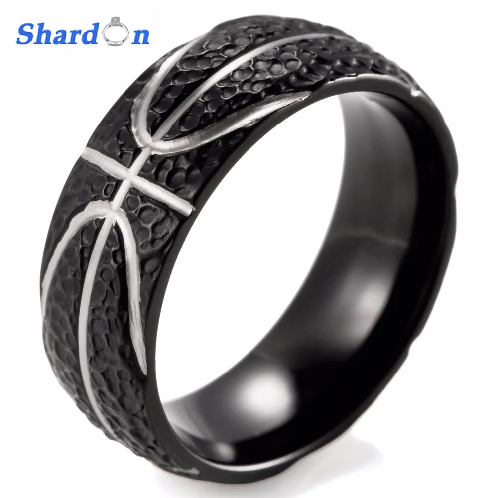 SHARDON Domed 8MM IP Black Titanium Basketball Inspired Ring STIPPLE TEXTURED FINISH Sports Band for Men engagement Rings
SHARDON Domed 8MM IP Black Titanium Basketball Inspired Ring STIPPLE TEXTURED FINISH Sports Band for Men engagement Rings