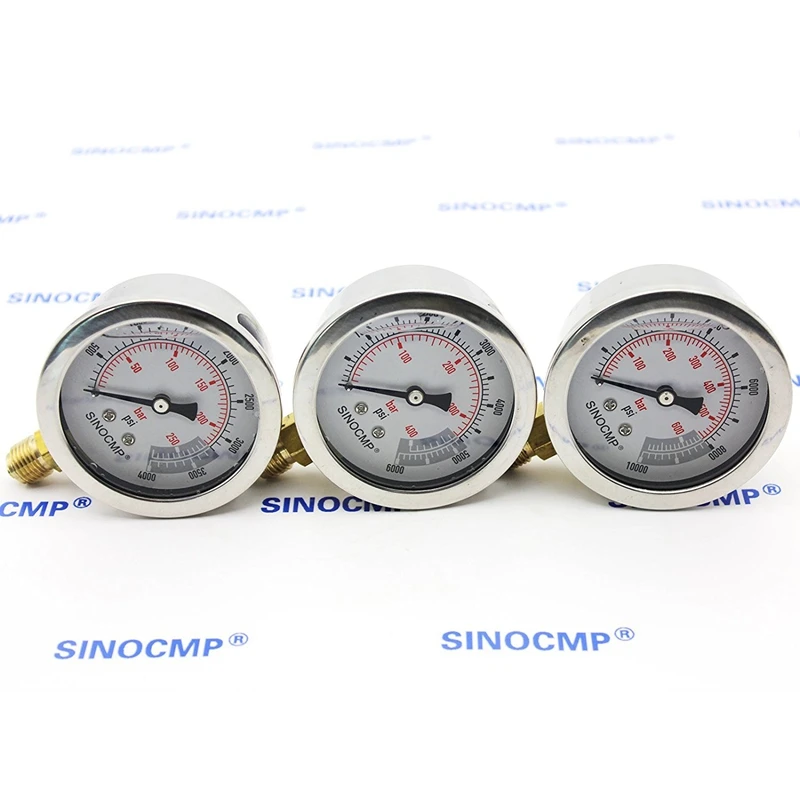 SINOCMP Excavator Hydraulic Pressure Test Gauge Kit (3)