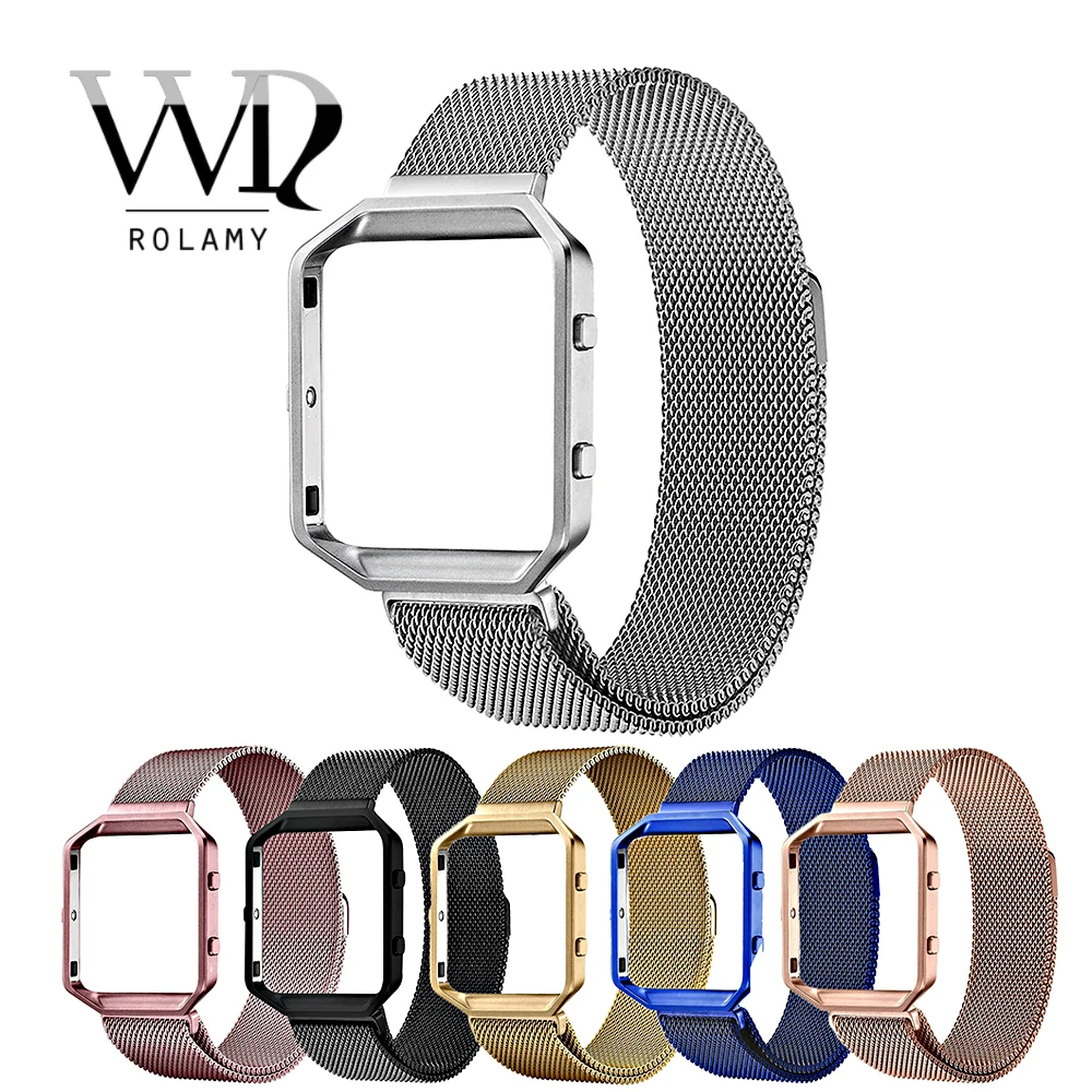 Rolamy Rose Gold Pink Blue Replacement Milanese Steel band Strap Magnetic Closure With Case Frame For Fitbit Blaze 23 watch
Rolamy Rose Gold Pink Blue Replacement Milanese Steel band Strap Magnetic Closure With Case Frame For Fitbit Blaze 23 watch