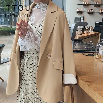 TTOU Korean Style Winter Autumn Woman Blazer Jacket Coat Double Breasted Cotton Chic Long Suit Female Khaki Casual Cardigan
TTOU Korean Style Winter Autumn Woman Blazer Jacket Coat Double Breasted Cotton Chic Long Suit Female Khaki Casual Cardigan