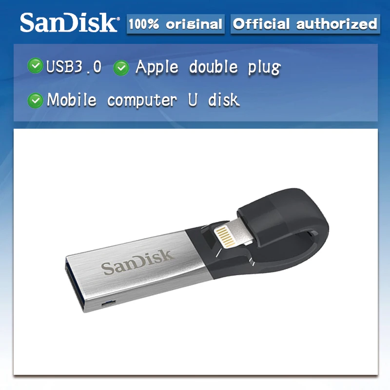 SanDisk SDIX30N OTG USB флэш-накопитель 128 ГБ 16 флеш-накопитель 3 0 64 Гб флешки 32 двойной