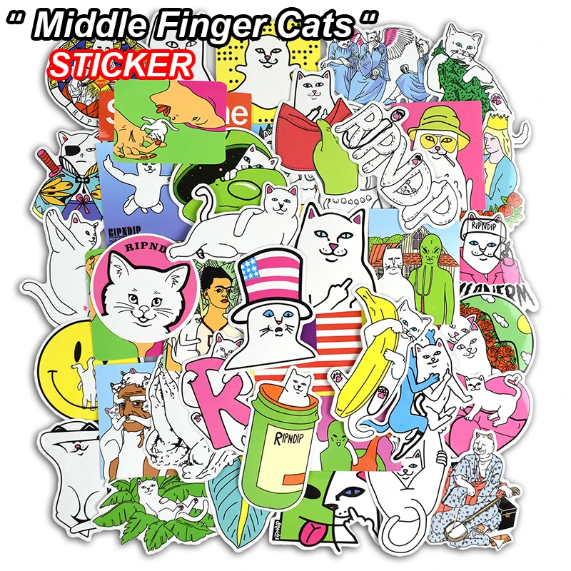 New 50 Pcs Middle Finger Cats Stickers for Skateboard Laptop Luggage Motorcycle Phone Car Bike Cool Graffiti Waterproof Sticker
New 50 Pcs Middle Finger Cats Stickers for Skateboard Laptop Luggage Motorcycle Phone Car Bike Cool Graffiti Waterproof Sticker
